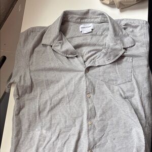 Ministry of Supply Men's Light Heather Gray Button-Down seersucker Shirt